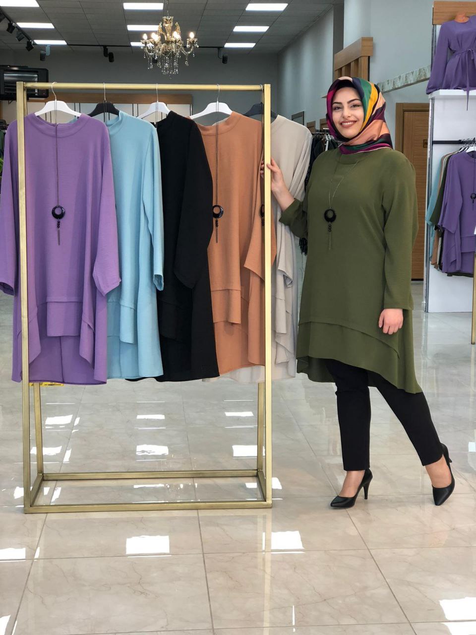 Çift katlı tunik ayrobin kumaş - Görsel 8