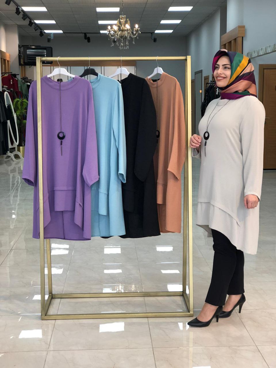 Çift katlı tunik ayrobin kumaş - Görsel 9