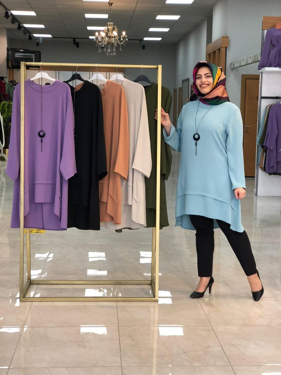 Çift katlı tunik ayrobin kumaş - Görsel 7