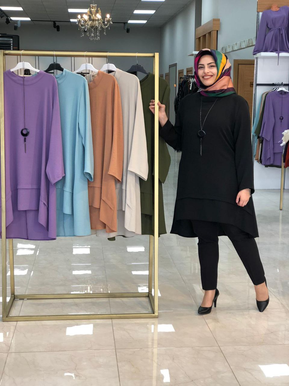 Çift katlı tunik ayrobin kumaş