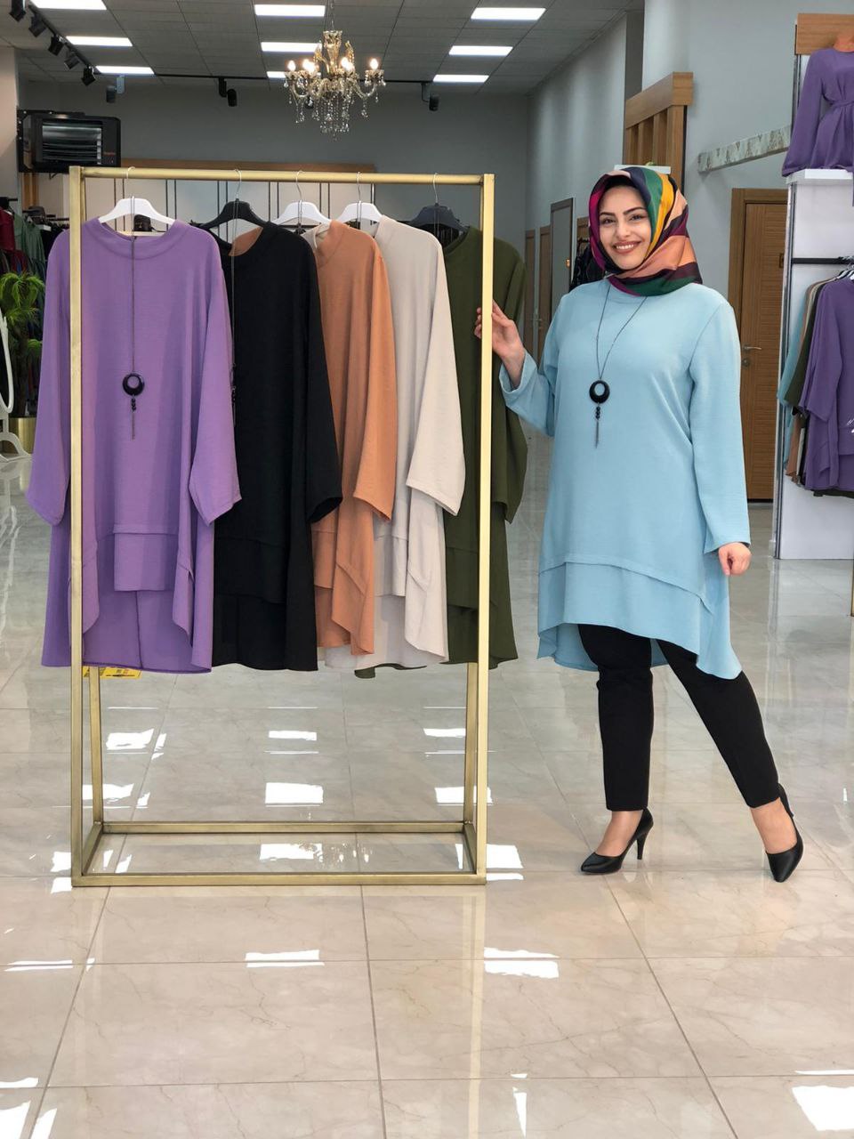 Çift katlı tunik ayrobin kumaş - Görsel 6