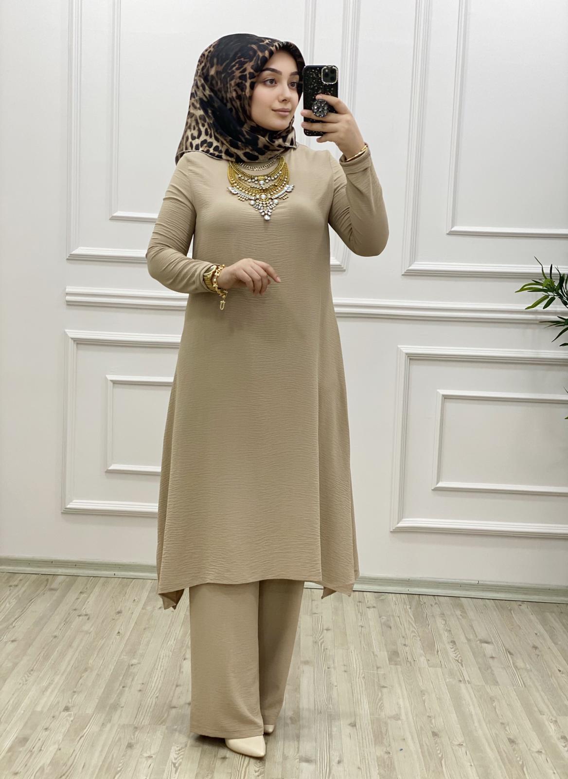 Büyük beden takım ayrobin kumaş - Görsel 4