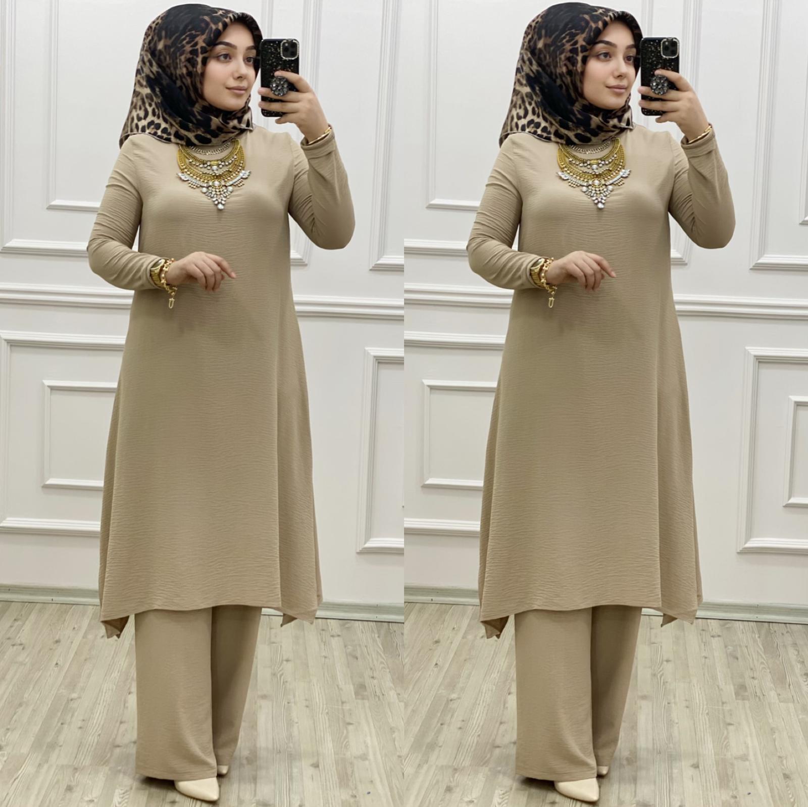 Büyük beden takım ayrobin kumaş - Görsel 7