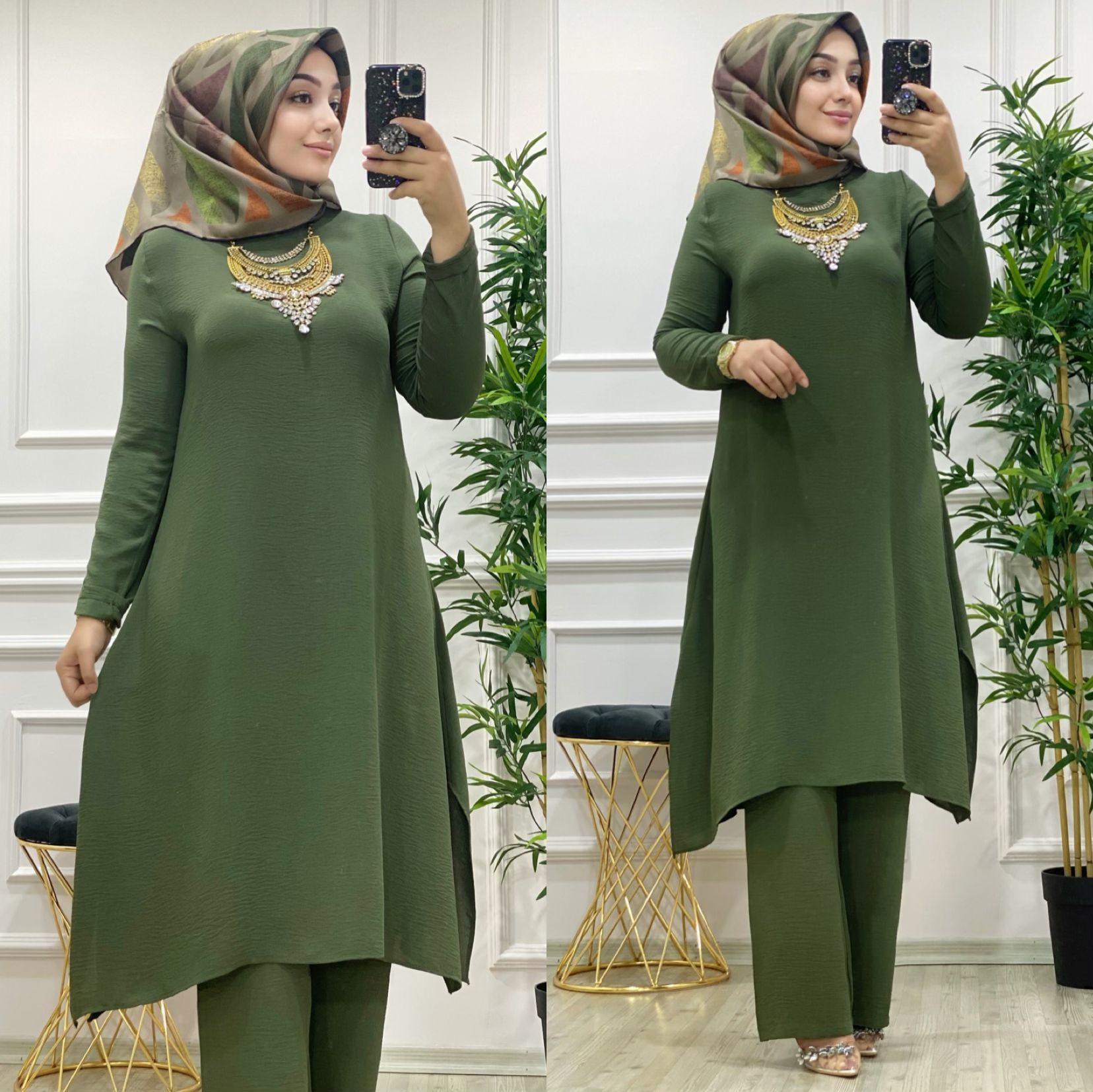 Büyük beden takım ayrobin kumaş - Görsel 15