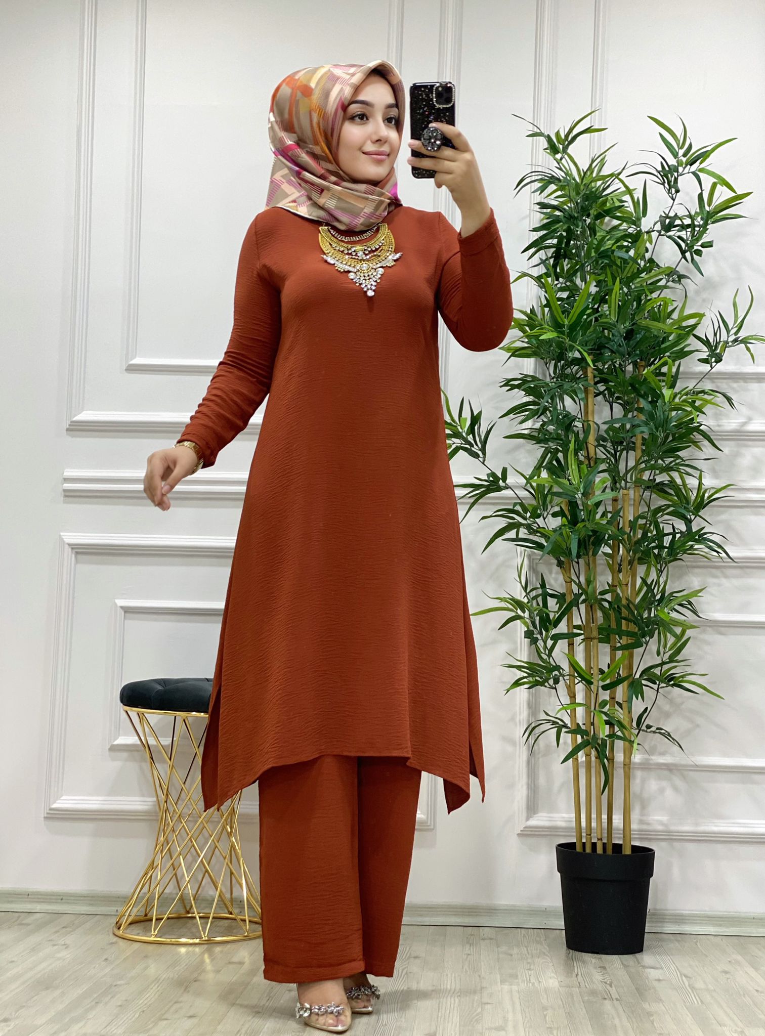 Büyük beden takım ayrobin kumaş - Görsel 13