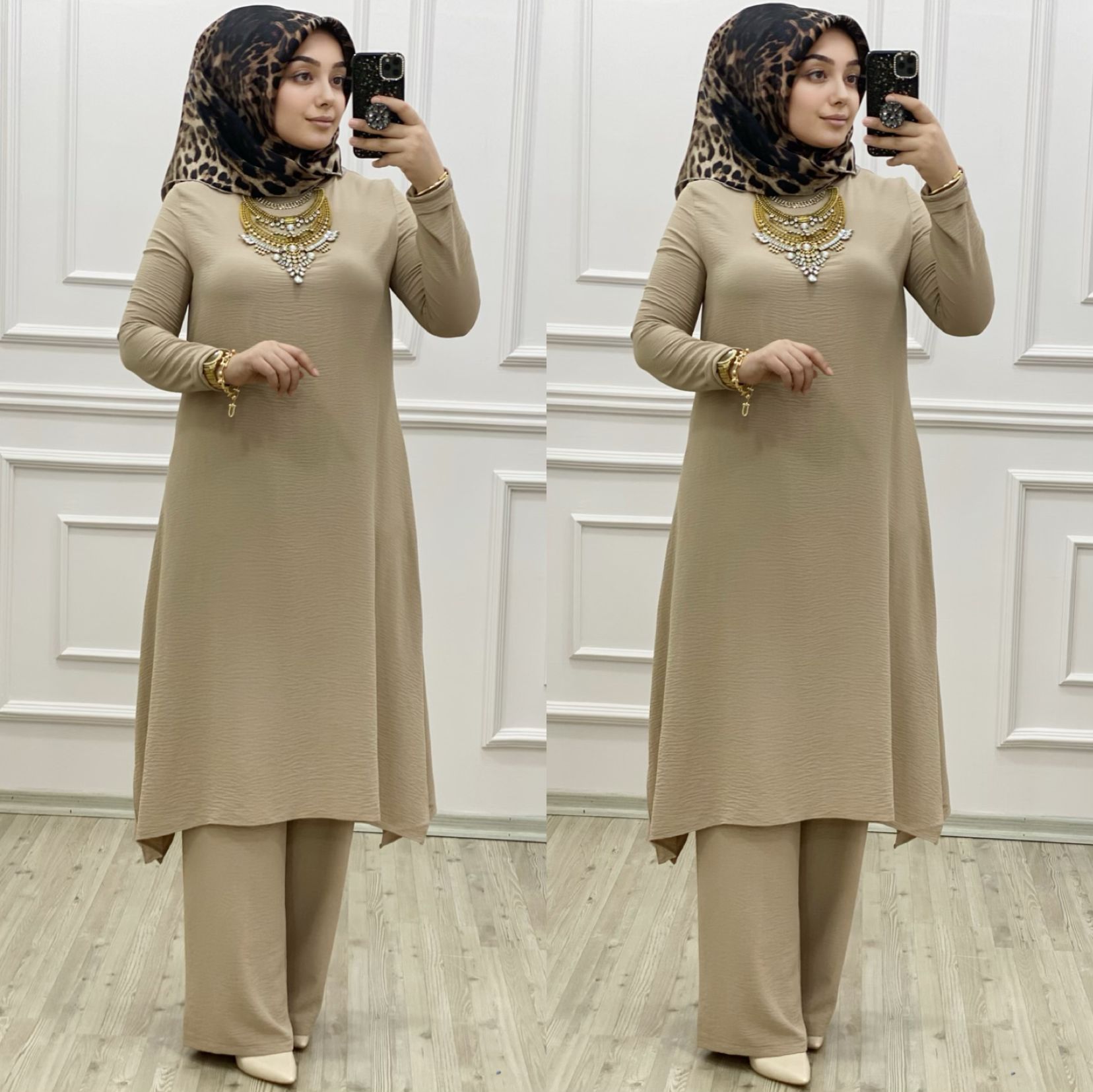Büyük beden takım ayrobin kumaş - Görsel 14