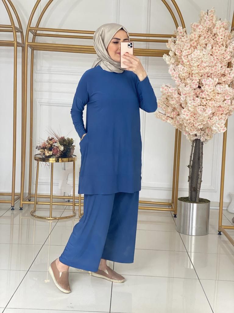 Tunik pantalon takım sandy kumaş - Görsel 3
