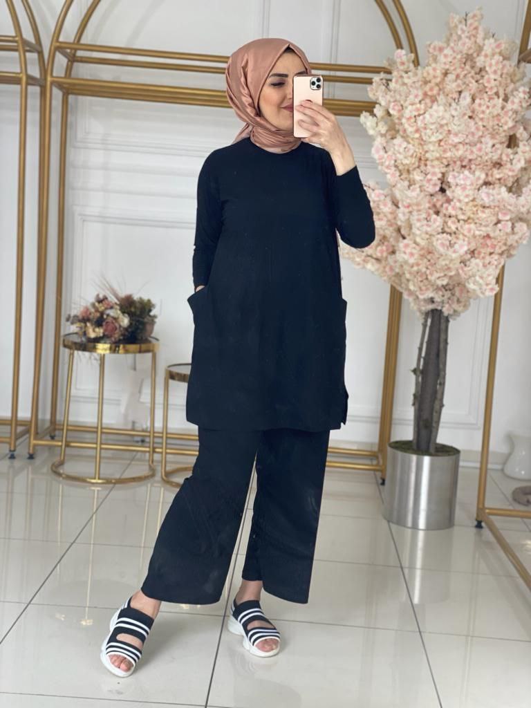 Tunik pantalon takım sandy kumaş - Görsel 5