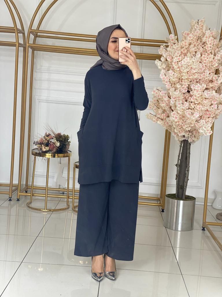 Tunik pantalon takım sandy kumaş - Görsel 6
