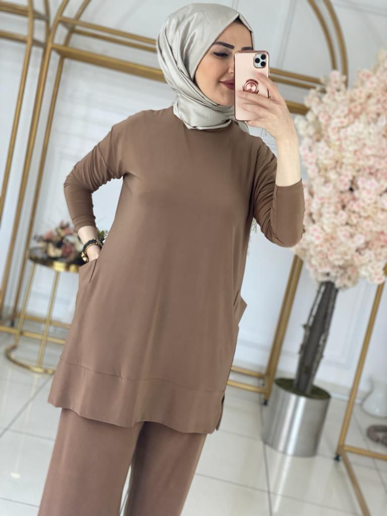 Tunik pantalon takım sandy kumaş - Görsel 7