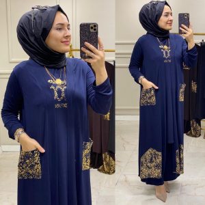 üçlü takım varaklı büyük beden