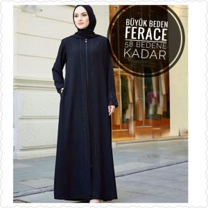 Krep kumaş ferace büyük beden