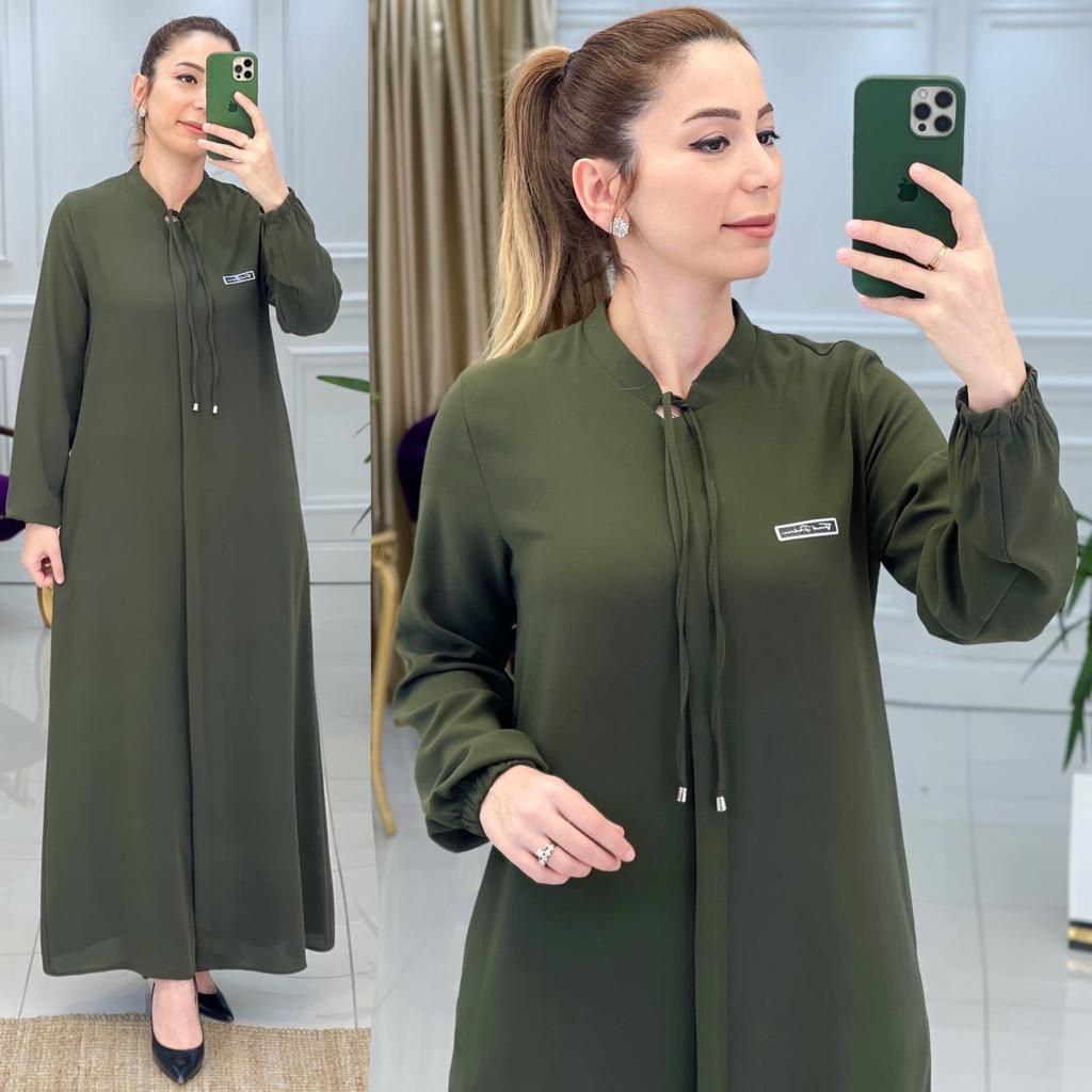 Fermuarlı ferace linda kumaş