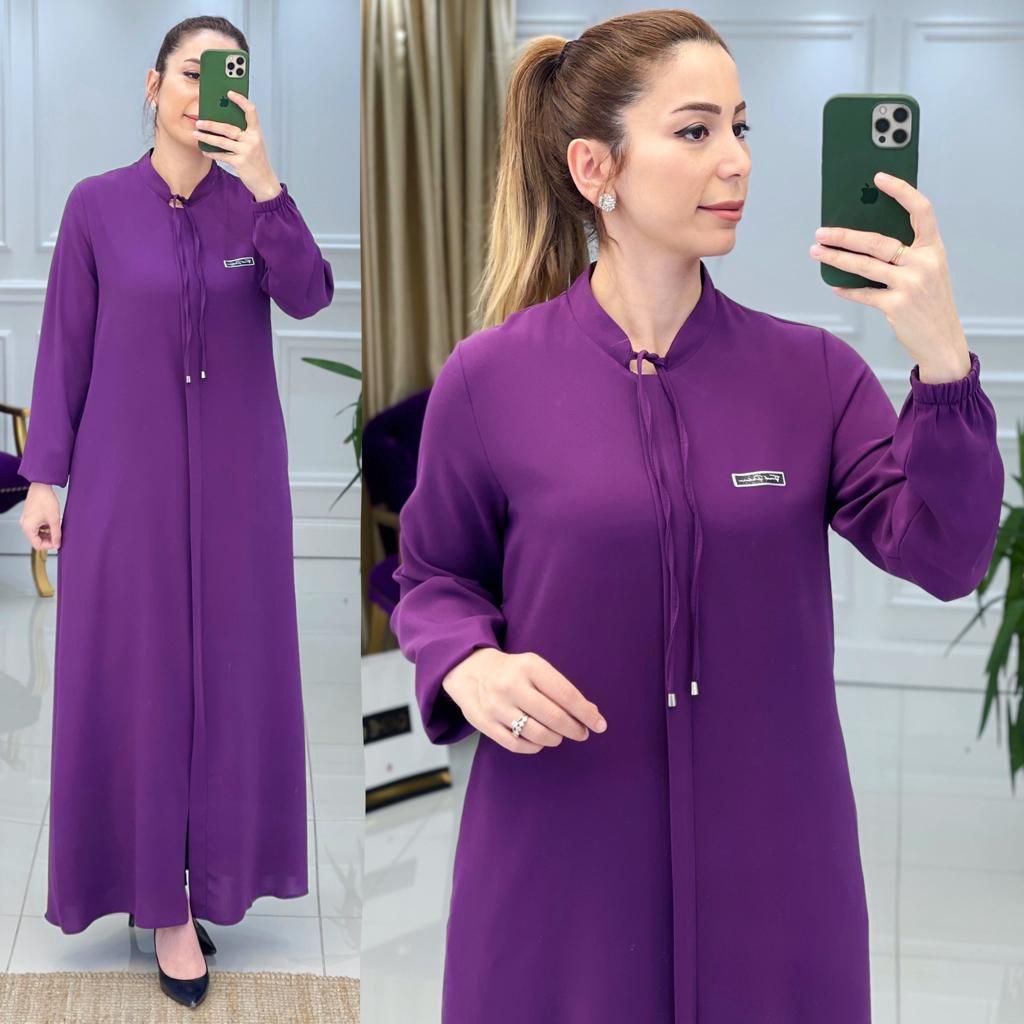 Fermuarlı ferace linda kumaş - Görsel 2