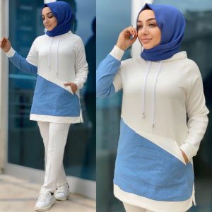 Krep spor tunik pantolon takım