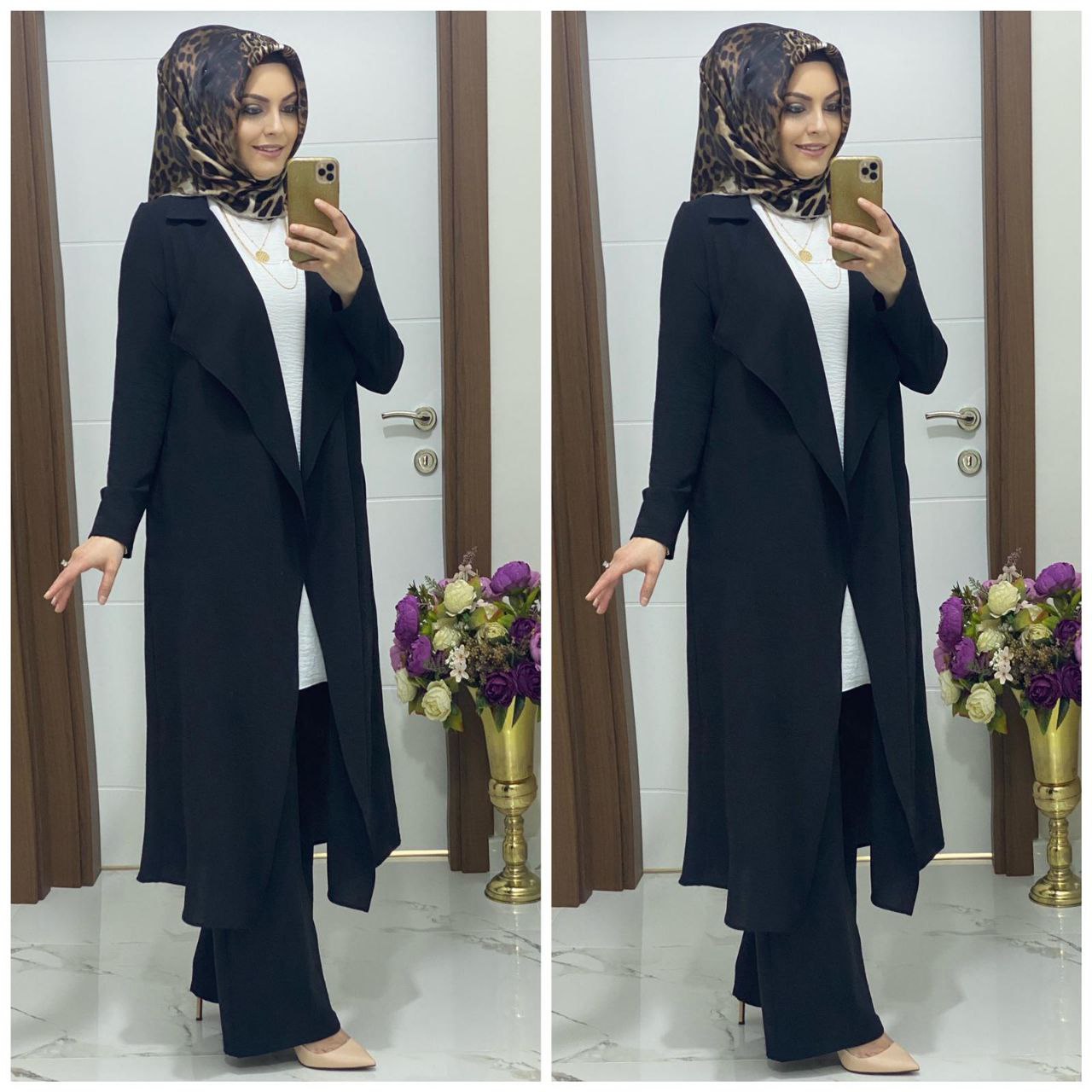 üçlü tunik takım ayrobin kumaş - Görsel 3