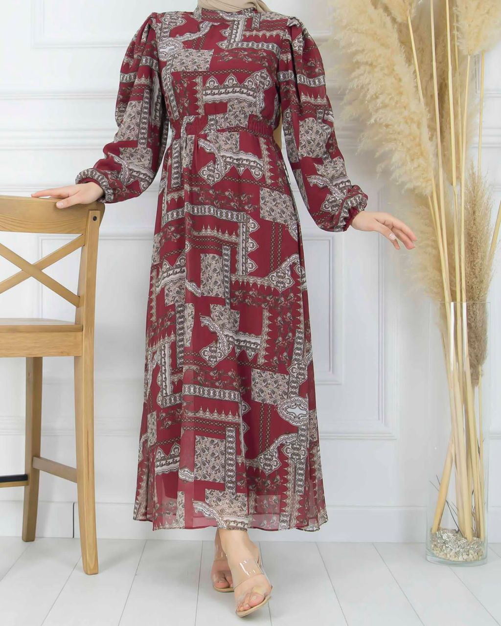 Şifon kumaş elbise astarlı - Görsel 6