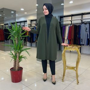 Taş baskılı hırka sandy kumaş