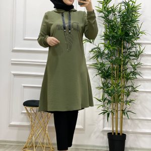 Kapşonlu spor tunik ayrobin