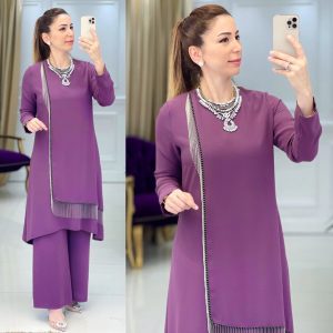 Tunik pantolon takım krep kumaş