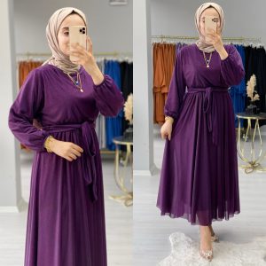 Simli kumaş Astarlı elbise