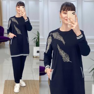 Büyük beden spor takım iki iplik kumaş