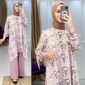 Tunik krep pantolon takım