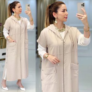 Kapşonlu ayrobin yelek