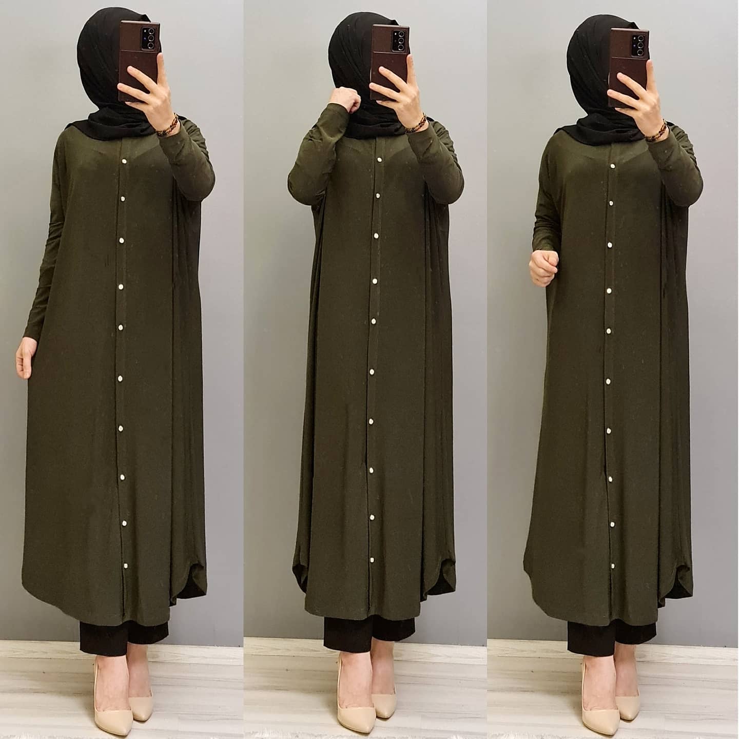 Büyük beden sandy kumaş hırka - Görsel 6