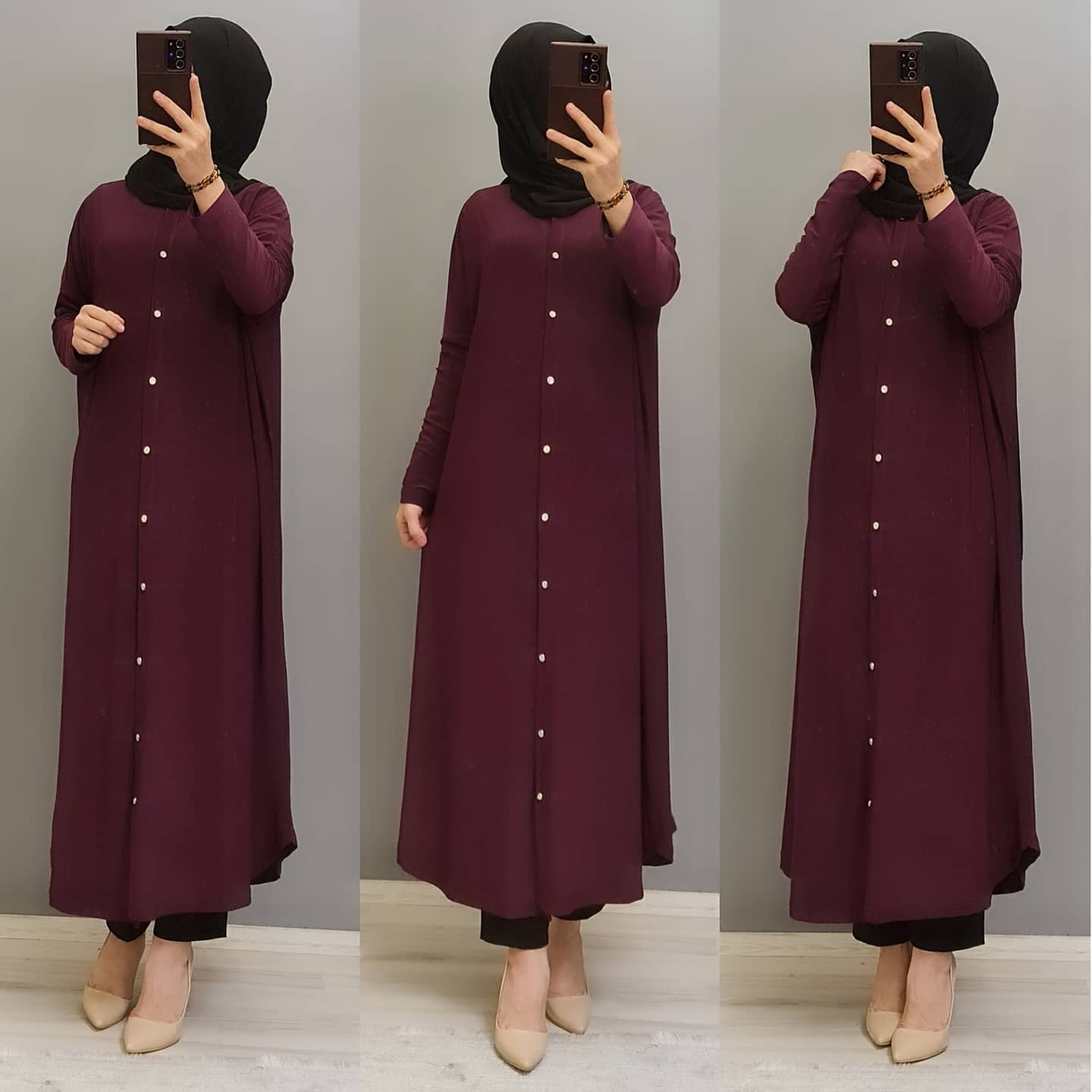 Büyük beden sandy kumaş hırka - Görsel 5