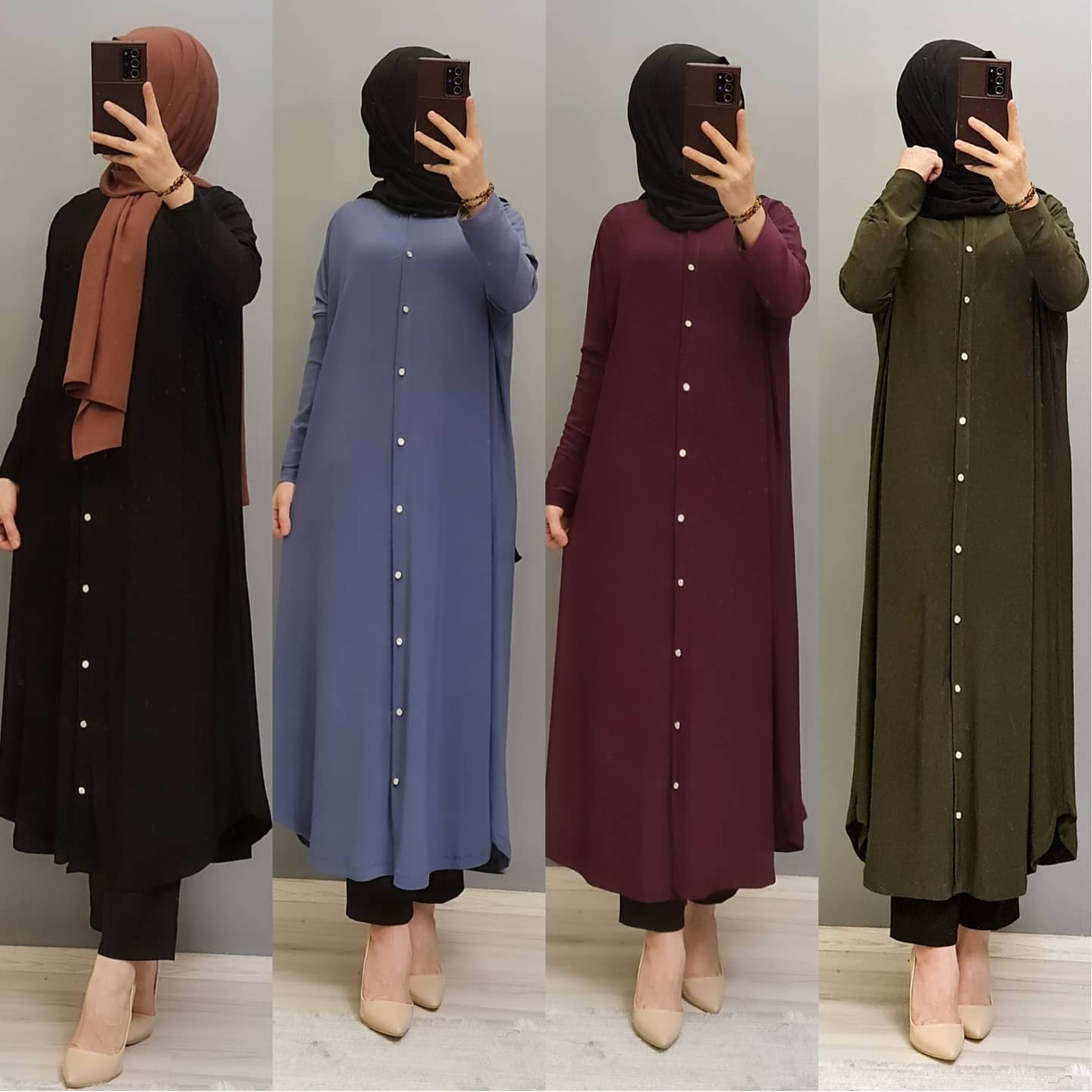 Büyük beden sandy kumaş hırka - Görsel 2