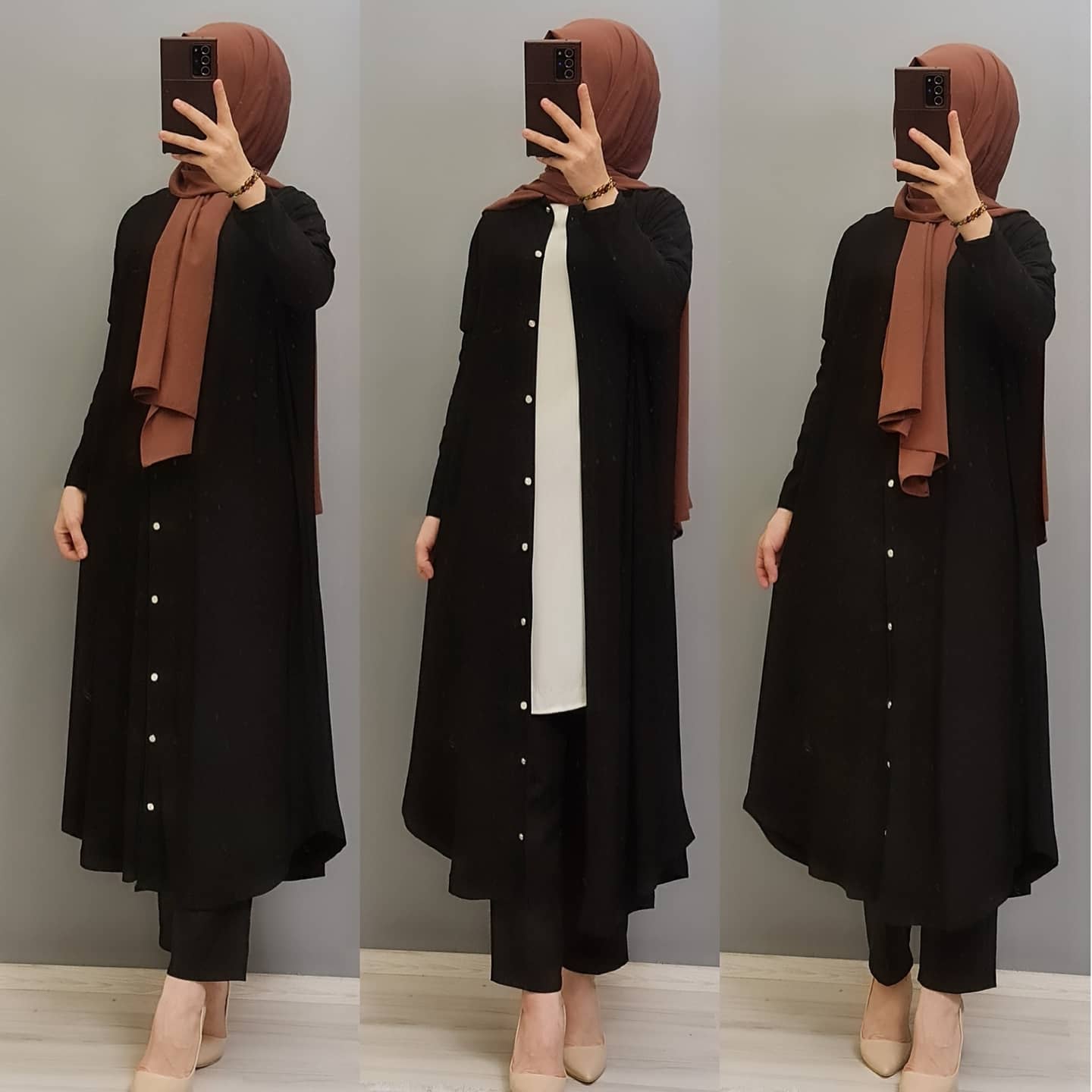 Büyük beden sandy kumaş hırka - Görsel 4
