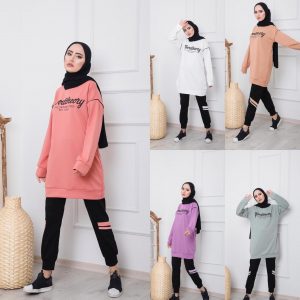 Sıfır yaka spor tunik pantolon takım