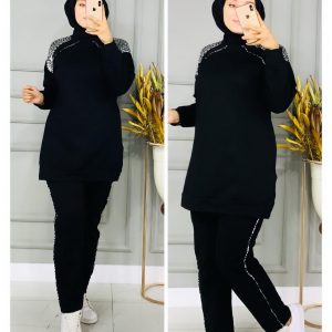 Gümüş gold detaylı spor takım