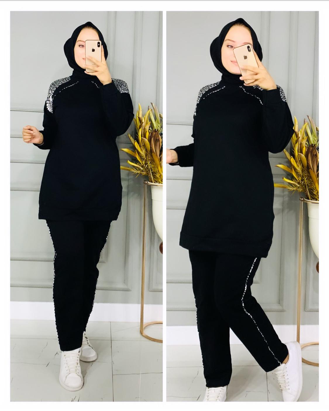 Gümüş gold detaylı spor takım