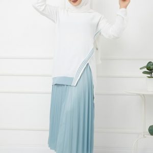 Deri görümlü etek bluz takım