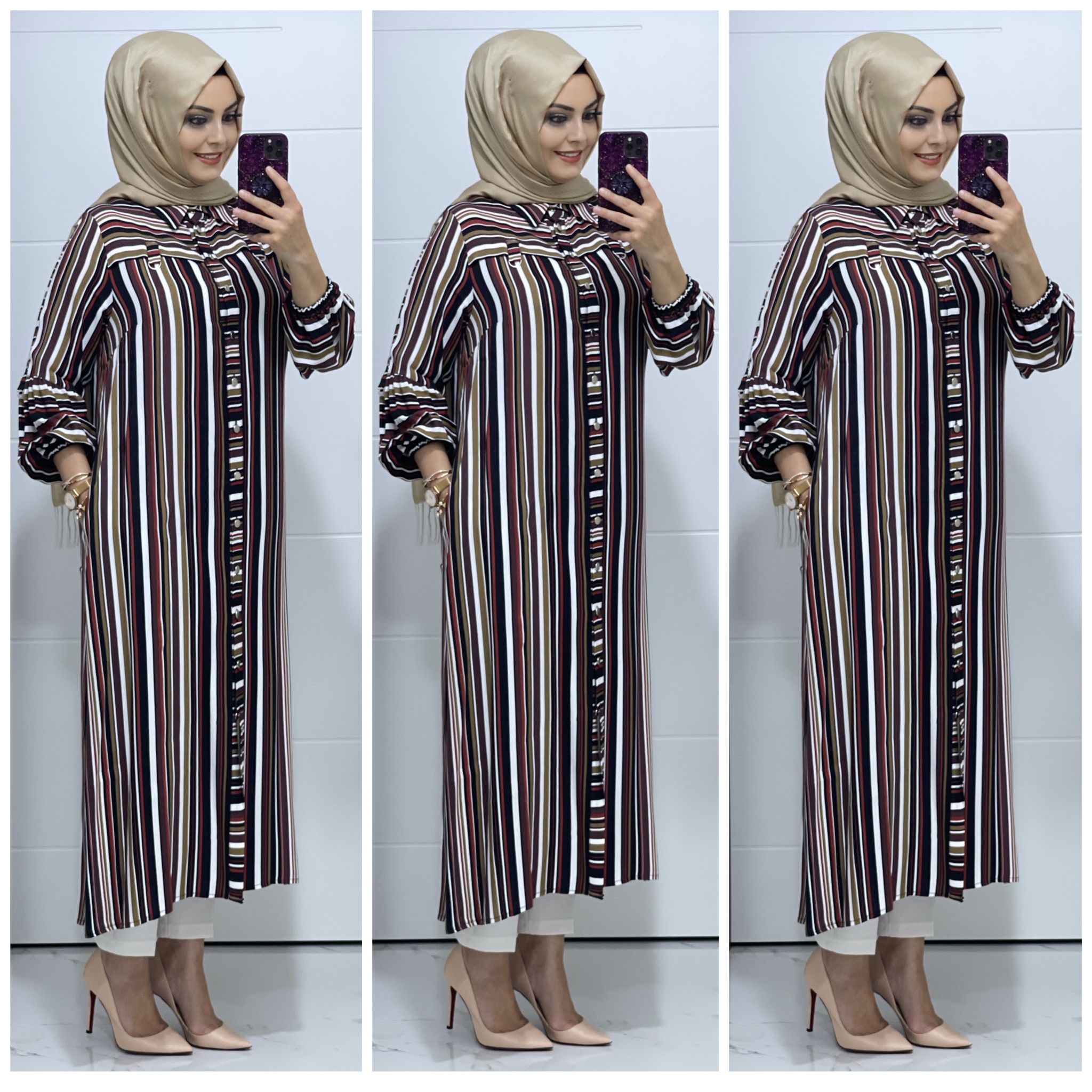 Pamuklu viskon kumaş tunik - Görsel 3