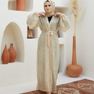 Payetli ışıl ışıl abaya