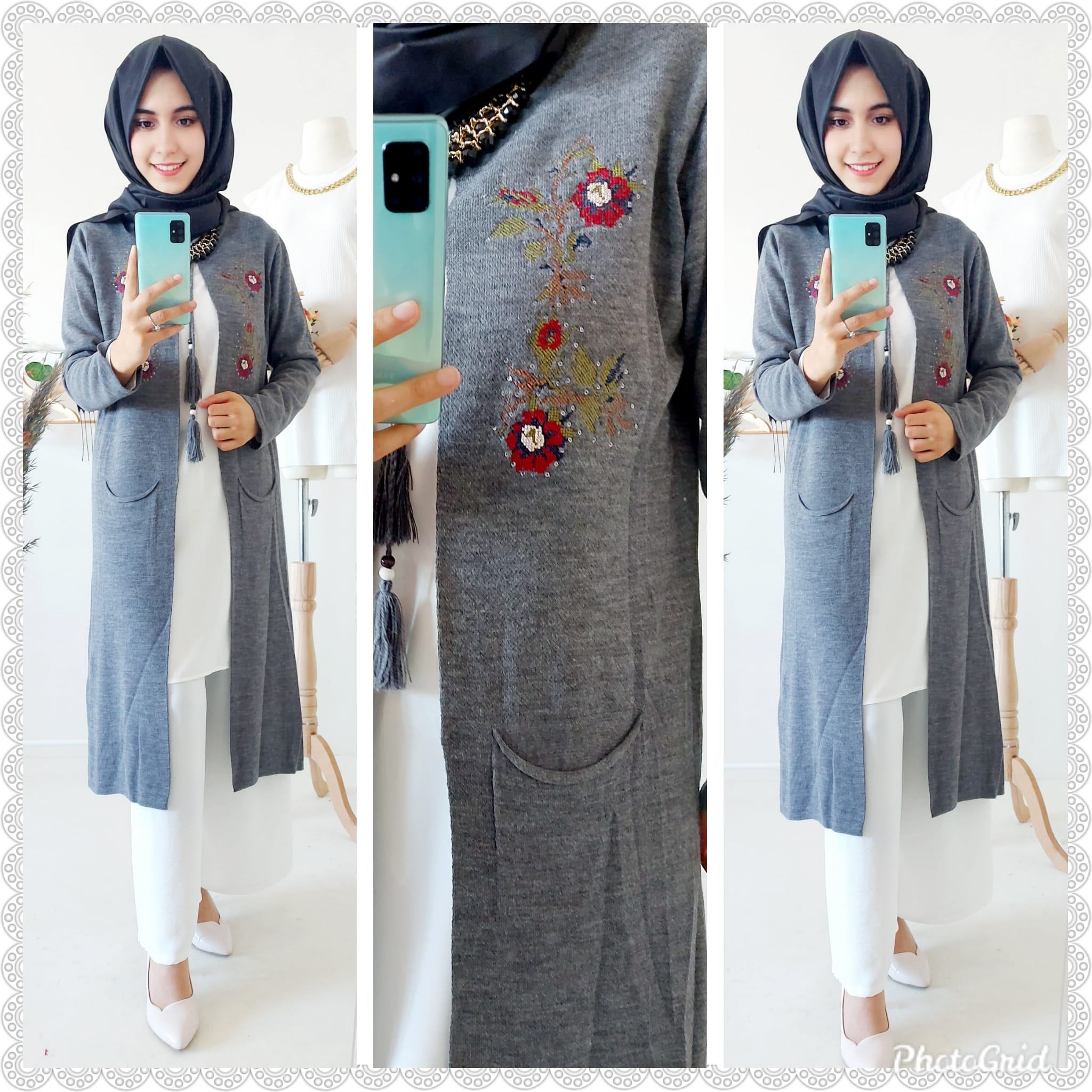 Kanevçe şlemeli triko hırka - Görsel 4