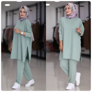 Ahu tunik takım iki iplik kumaş