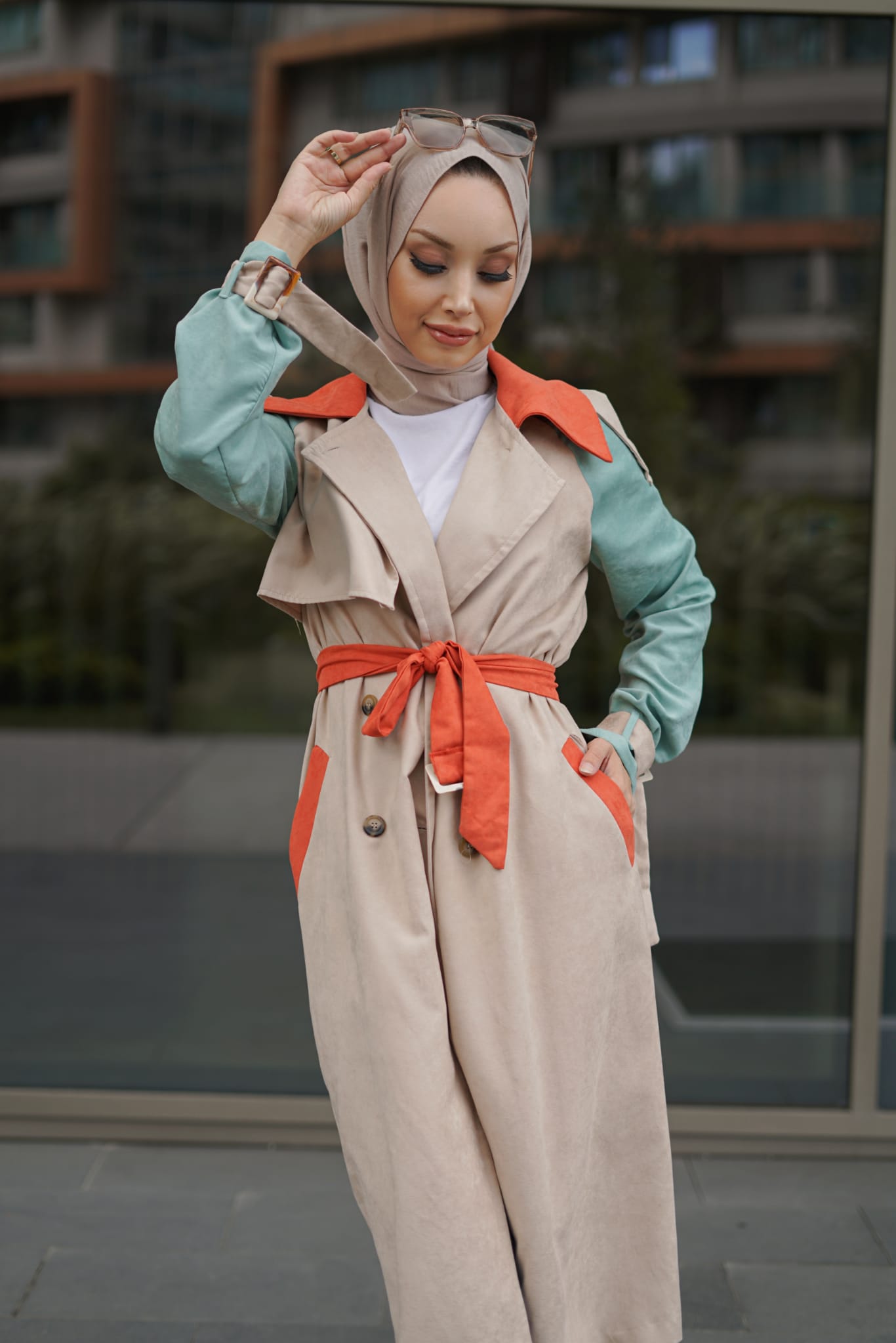 Tarz model süet trençkot - Görsel 8