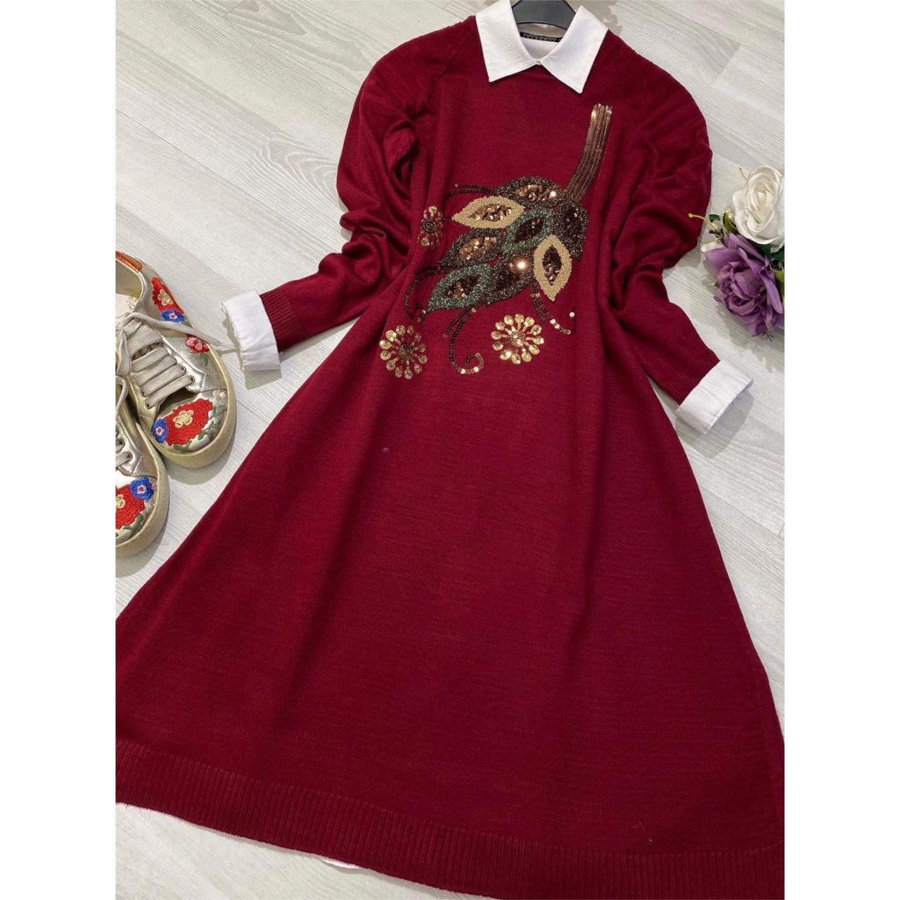 Triko kumaş tunik - Görsel 2