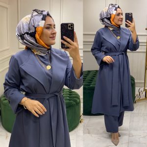 Üçlü takım kap içlik pantolon krep kumaş