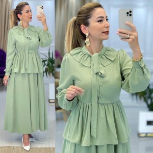 1.sınıf krep kumaş etek bluz takım