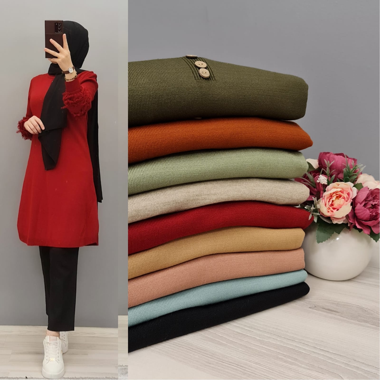 Kolları püsküllü tiriko tunik - Görsel 2