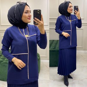 Etek tunik takım dabıl krep kumaş