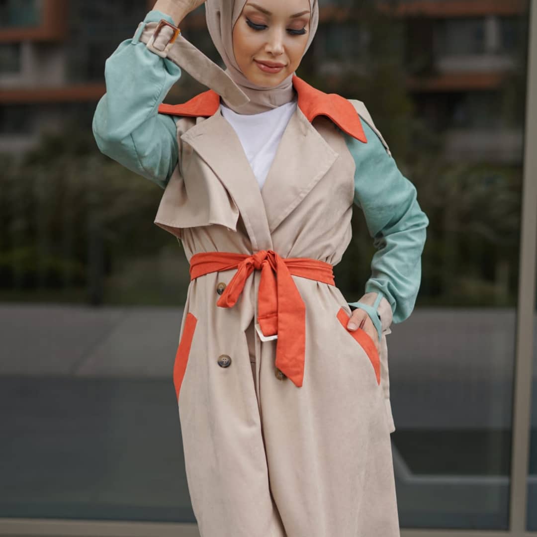 Tarz model süet trençkot - Görsel 2