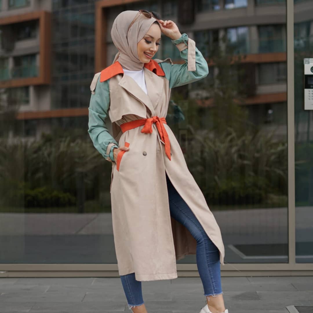 Tarz model süet trençkot - Görsel 5