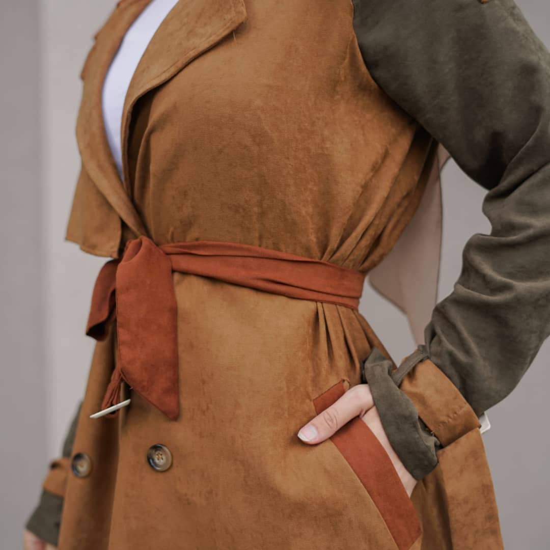 Tarz model süet trençkot - Görsel 7