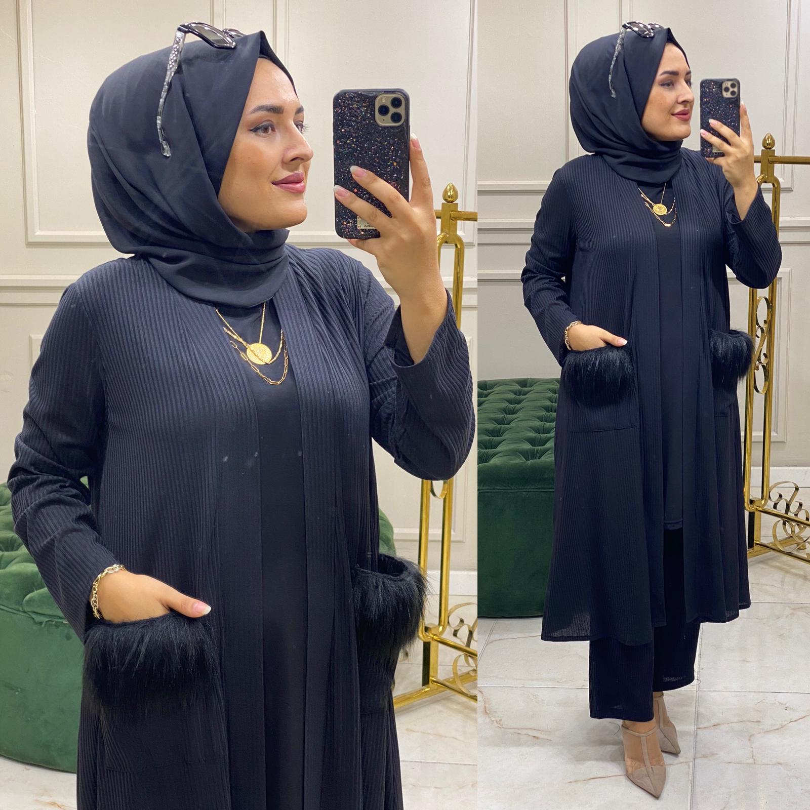 Büyük beden hırka pantolon takım - Görsel 7
